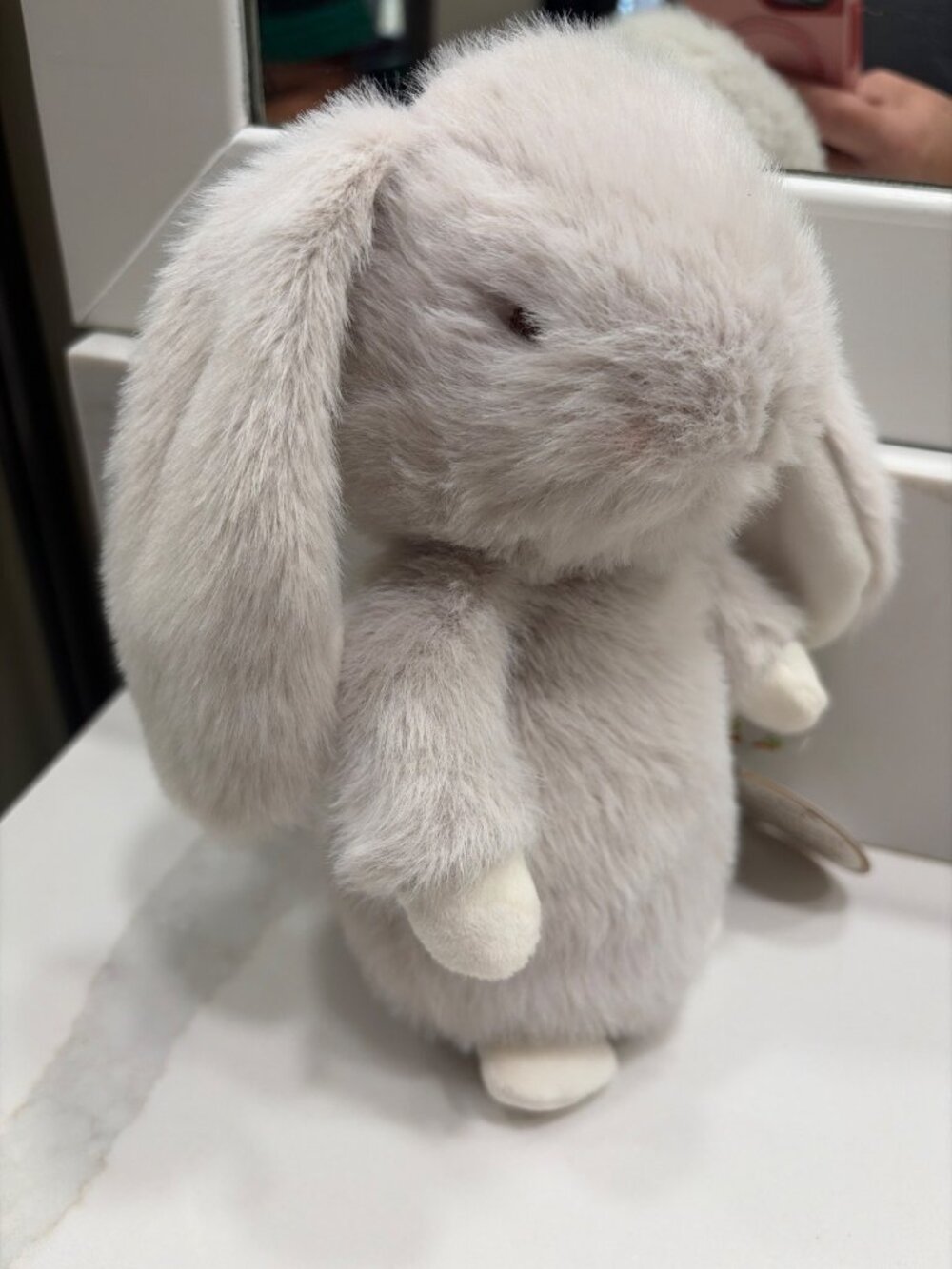 NWT Bunnies By the Bay Baby Nibble Bunny Upright Soft Grey Fur
